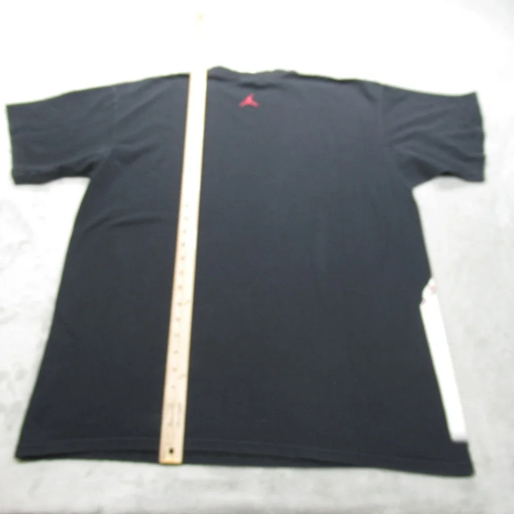 Air Jordan Shirt Men Large Black Cotton Graphic Print Short Sleeve Fade VTG RARE